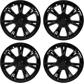 Fits For Tesla Model Y 2020-2023 Wheel Cover Hubcap 4 Pcs 19 Inch Gemini Wheel Hub Caps Replacement Tesla Wheel Caps Protector Rims Cover Matte Black Model Y Wheel Cover Kit