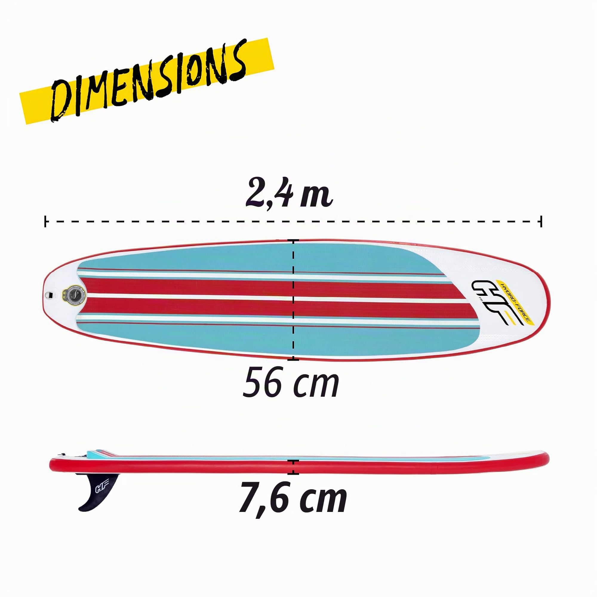 Bestway SUP gonflable Hydro Force Compact Surf 8 243x57x7 cm