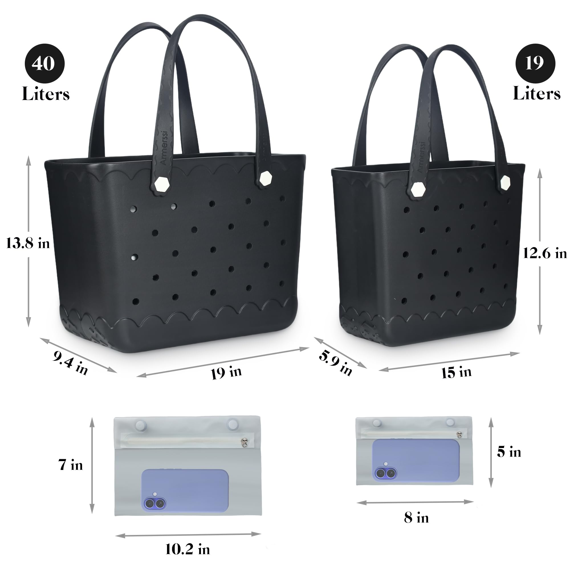 Bolsa de goma para playa, impermeable, a prueba de puntas, para playa, barco, piscina, deportes