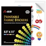 A-SUB Printable Fabric Sticker Paper for Inkjet Printers, 8.5x11 Inches Matte White Waterproof Printable Stciker Paper for Making Custom Stickers 10 Sheets, Tear-resistant