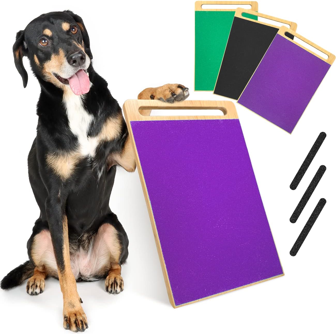 Homerays Bamboo Dog Scratch Pad for Nails, Fear Free Nail Care, Nail Scissors