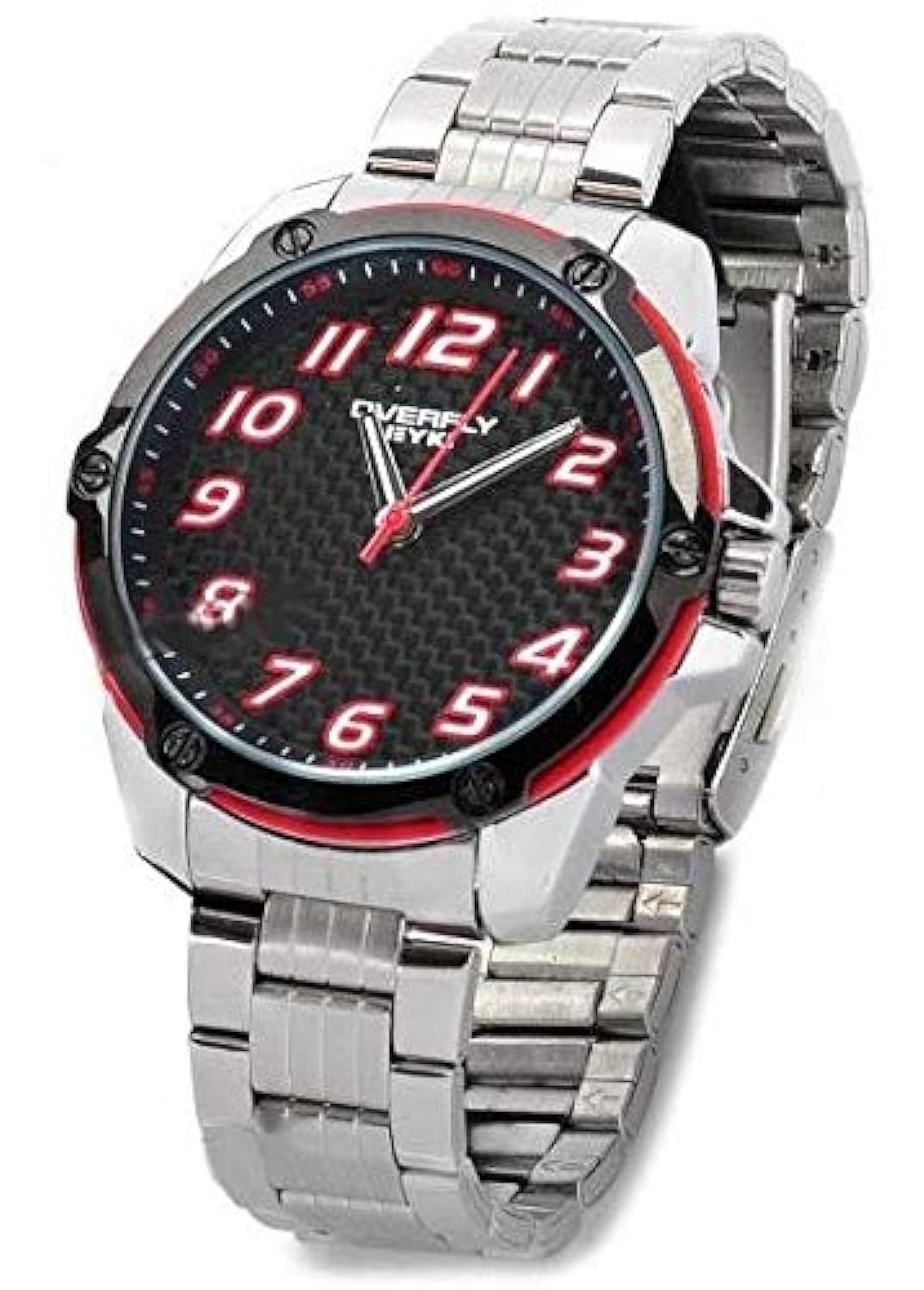 Stylish Stainless Steel Wrist Watch - Red