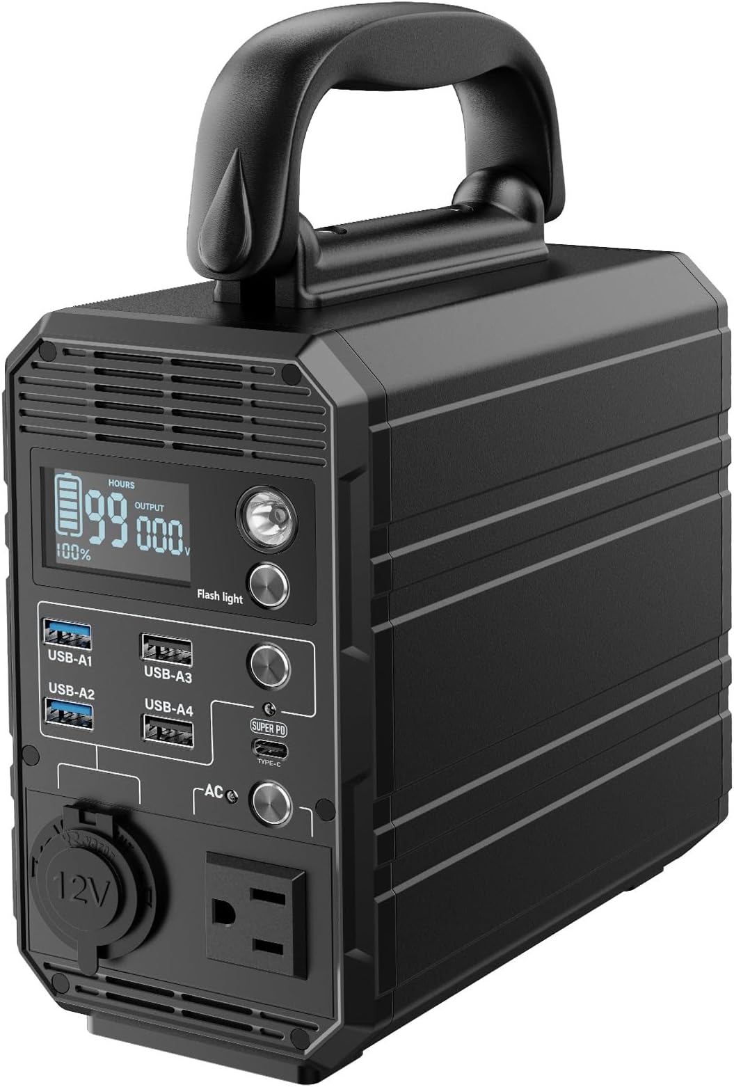 Portable Power Station 288Wh, EWEMOSI 80000mAh Backup Lithium Battery with 110V/300W AC Outlet Solar Generator (Solar Panel Not Included), LED Flashlight for Home Camping Emergency Backup