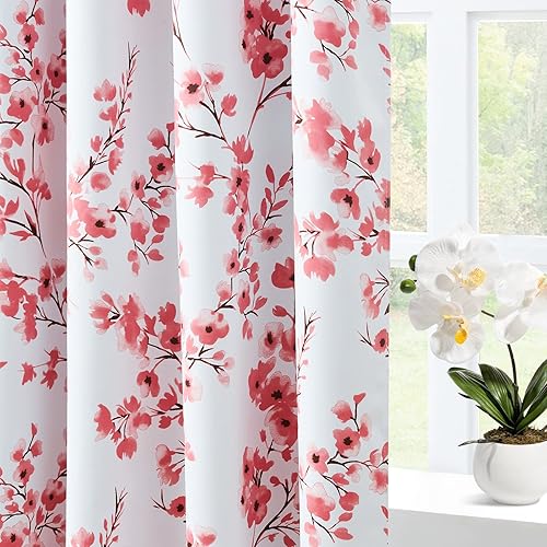 Miniatura 1 de HOMEIDEAS Cortinas opacas de estilo bohemio de granja de 96 pulgadas de largo, con estampado geométrico blanco, cortinas con ojales para sala de
