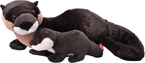 WILD REPUBLIC Mom and Baby River Nutria, animal de peluche, 12 pulgadas, regalo para niños, juguete de peluche, relleno de botellas de agua