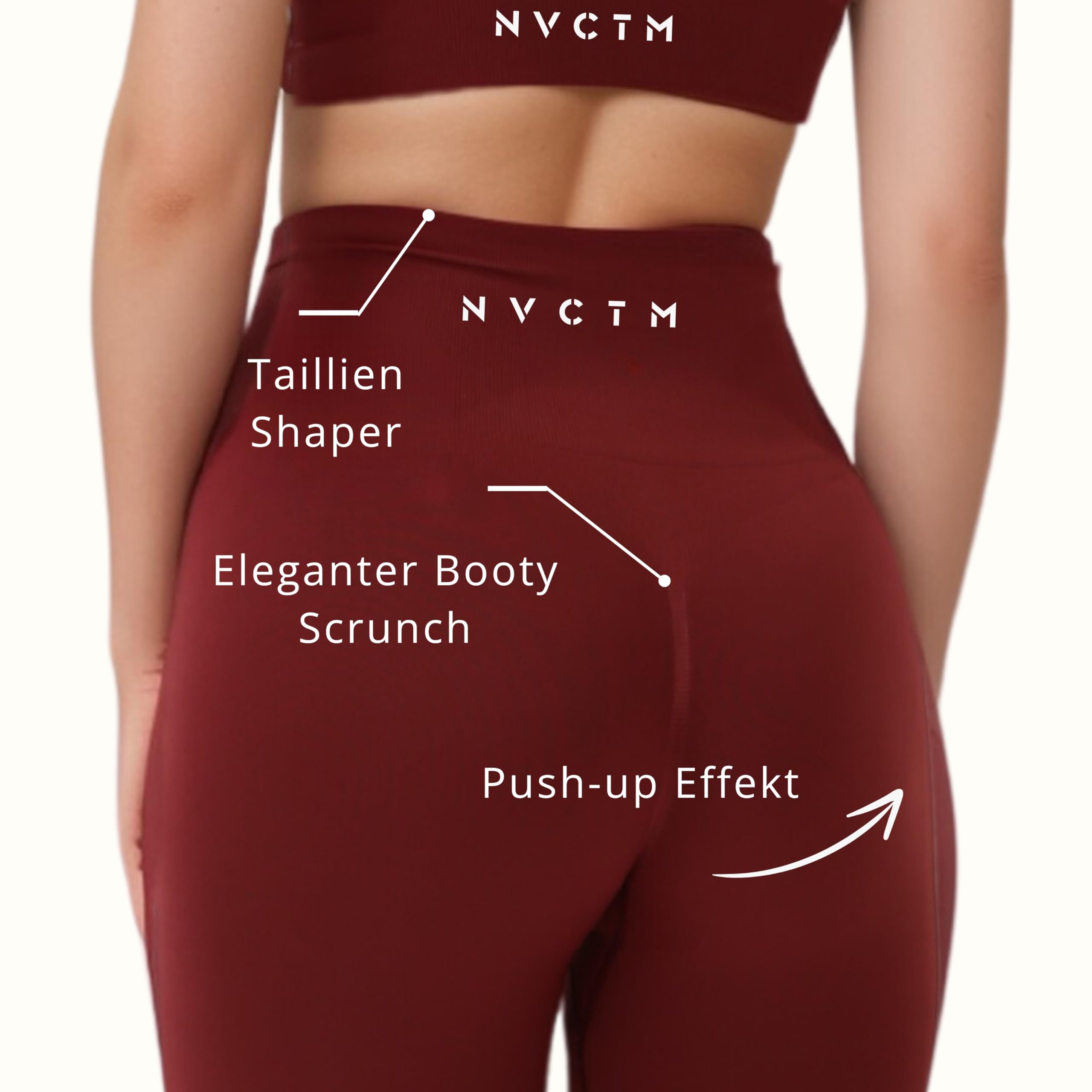Set da palestra da donna – Leggings da palestra + reggiseno sportivo da donna – Leggings senza cuciture – Invisible Scrunch – Leggings sportivi – Scrunch Butt – Leggings da donna a vita alta –
