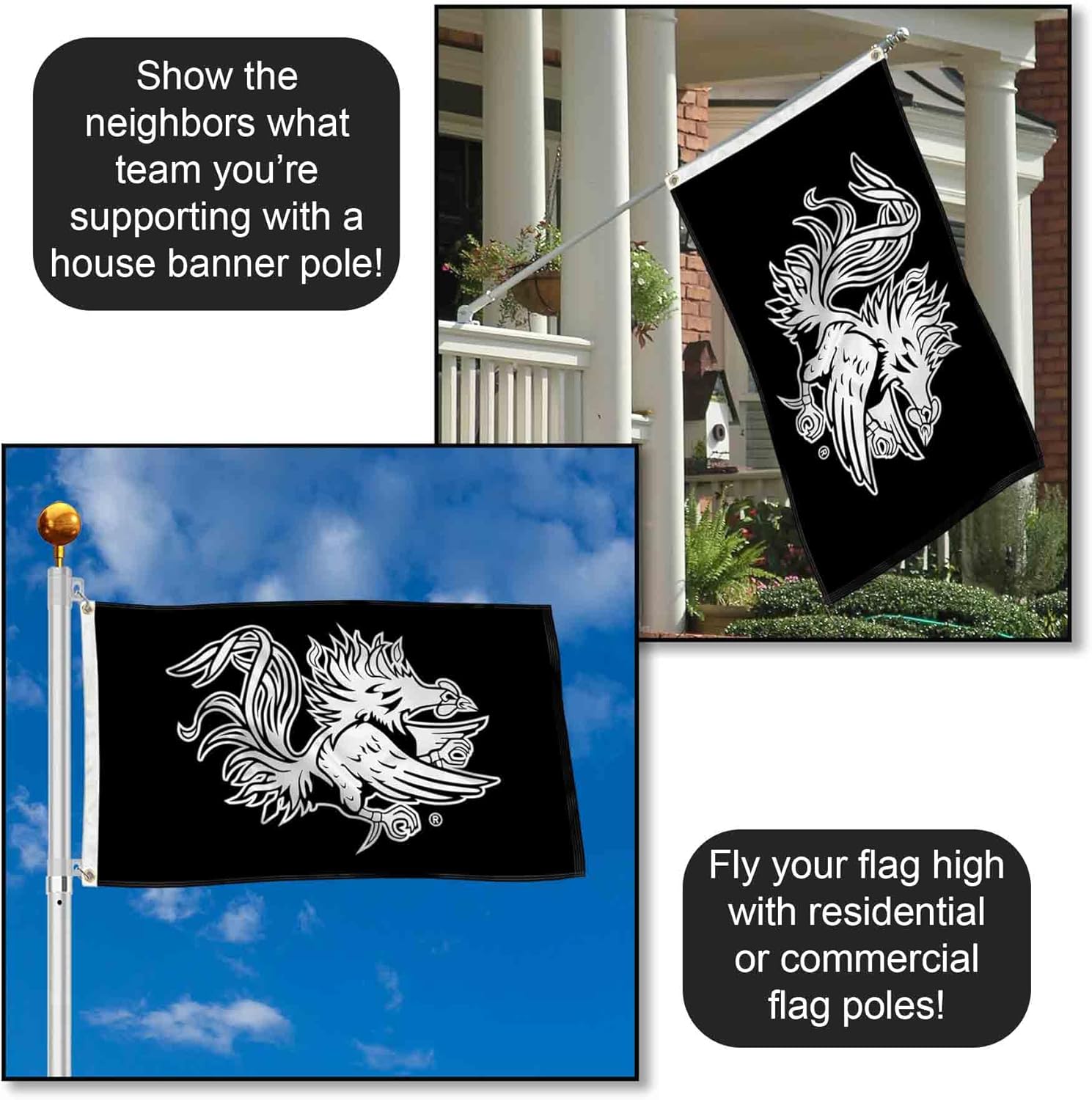 South Carolina Gamecocks Black Flag