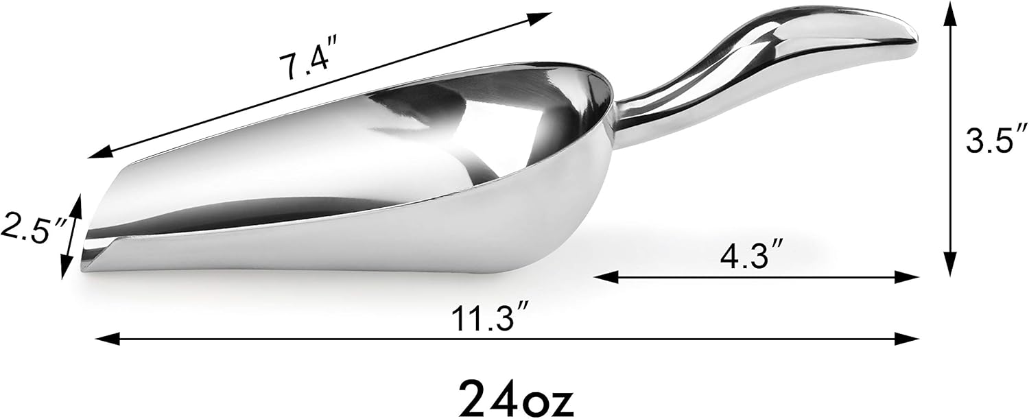 New Star Foodservice 1028539 Stainless Steel Bar Ice Flour Utility Scoop, 24-Ounce: Industrial & Scientific
