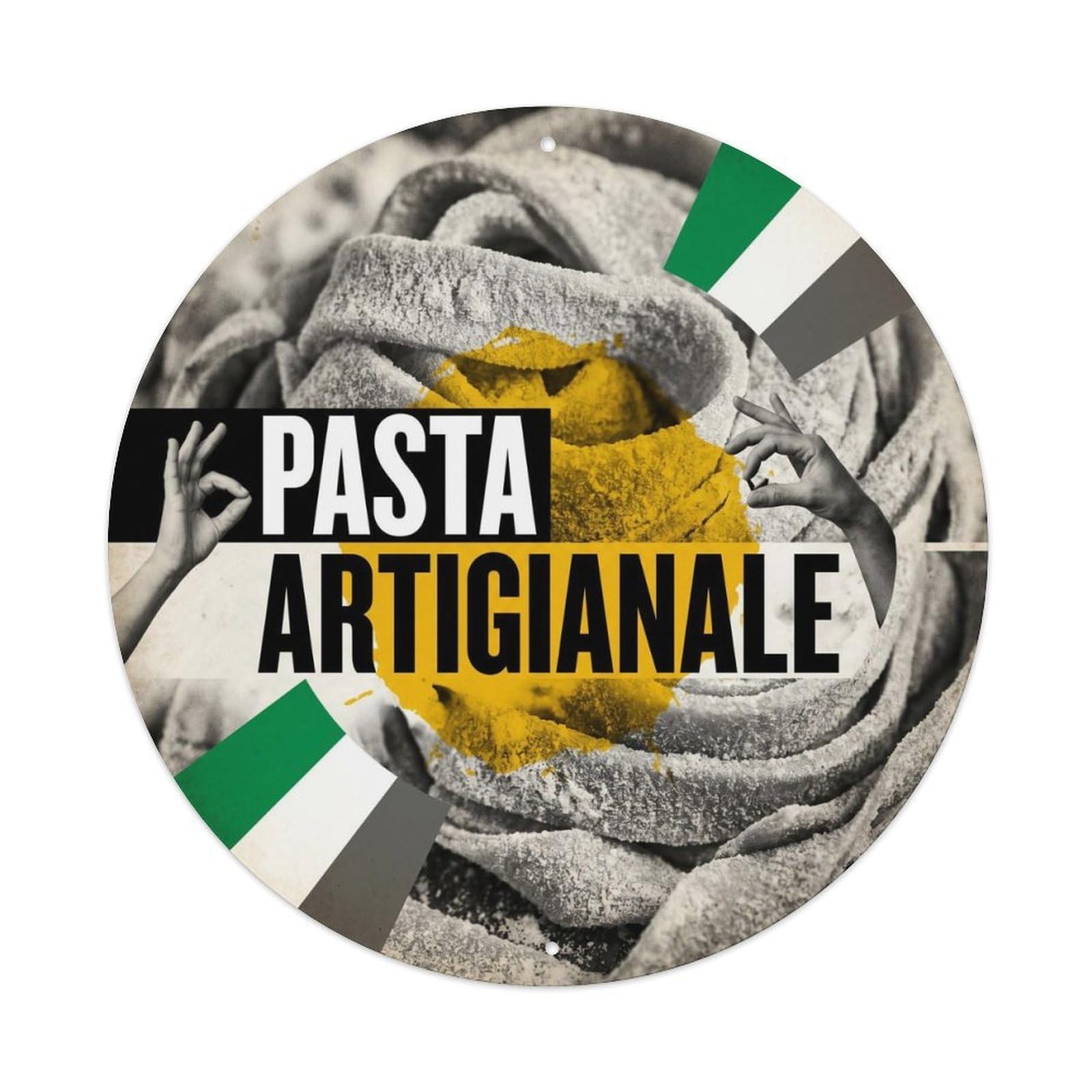 Roadside Diner Pasta Monochrome Food Culture Metal Tin Sign