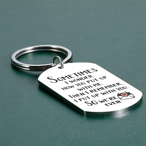 Miniatura 7 de Regalos de San Valentín para hombres él novio de novia mujeres divertido llavero de esposa parejas calcetines de Navidad prometido marido