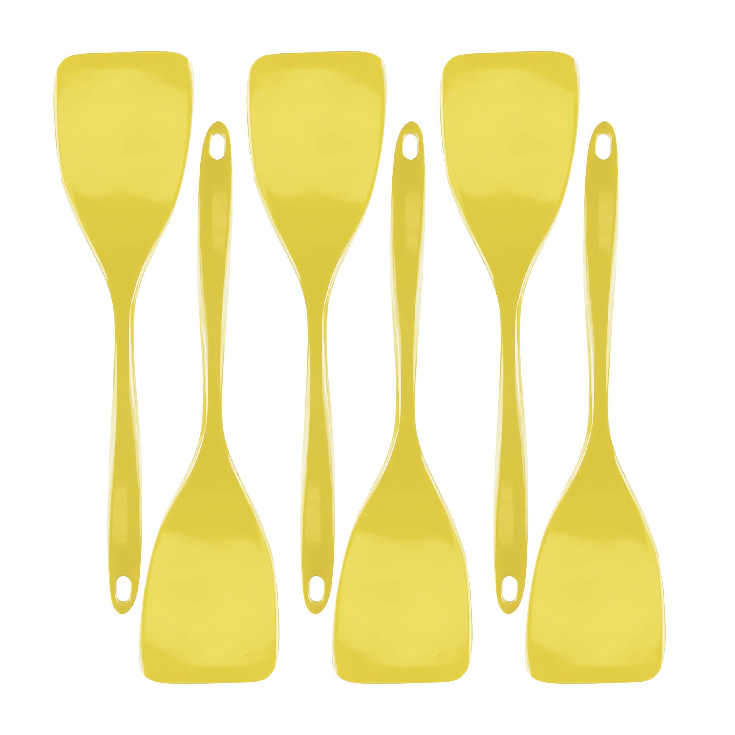 Spatula, Turner for Non-stick pans, Heat Resistant, BPA Free Melamine Utensil with Ergonomic Handle, 11 inch, Set of 6 by Reston Lloyd, Lemon