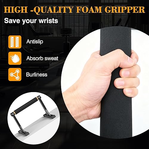 Miniatura 5 de Barra paralela de madera de 12 pulgadas y barra de inmersión con asas antideslizantes, equipo de fitness sin rocas para paradas de manos, L