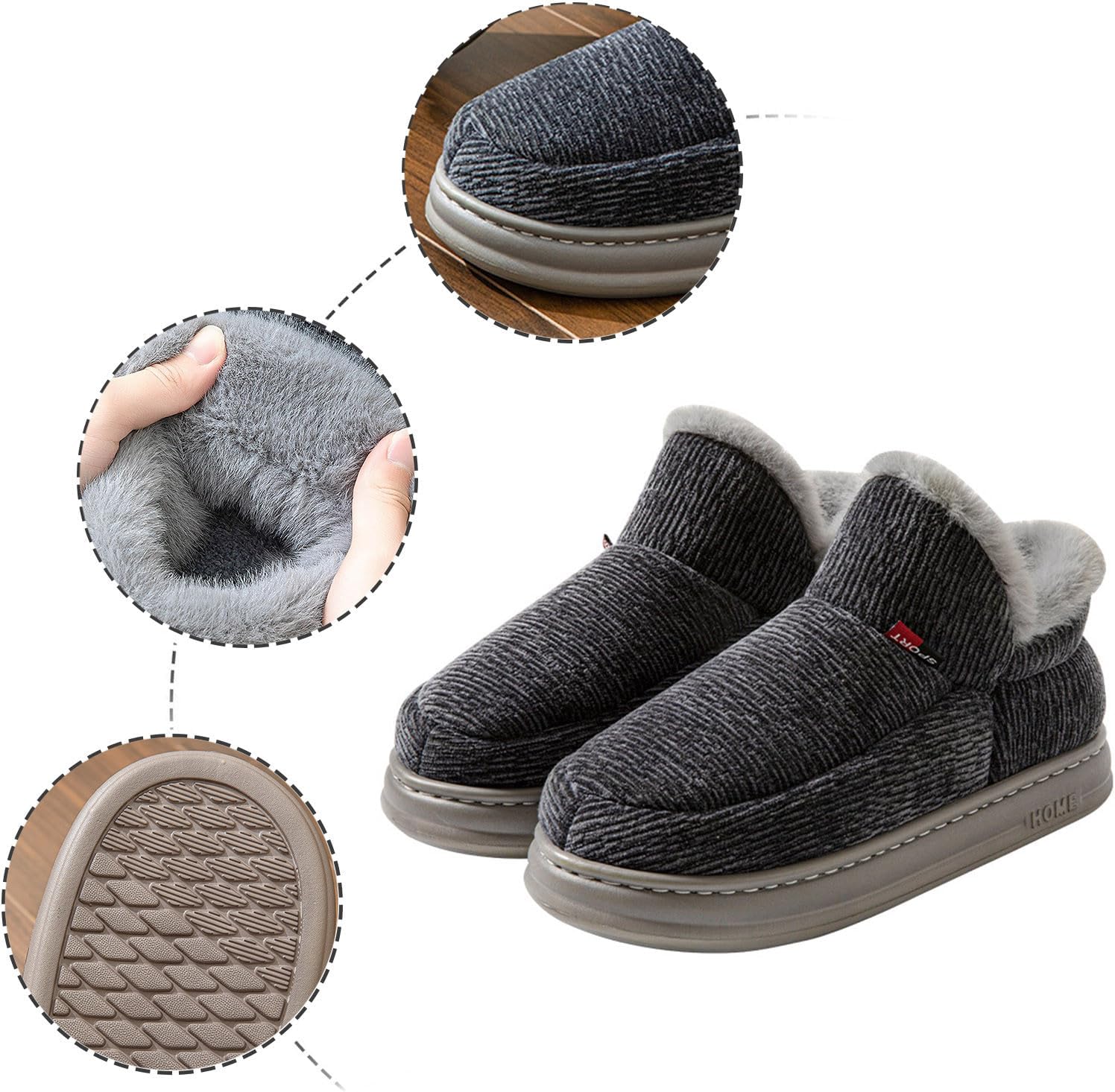 Winter Memory Foam Slippers for Men and Women with Non Slip Sole Modern Comfortable Indoor Outdoor Footwear - Image 4