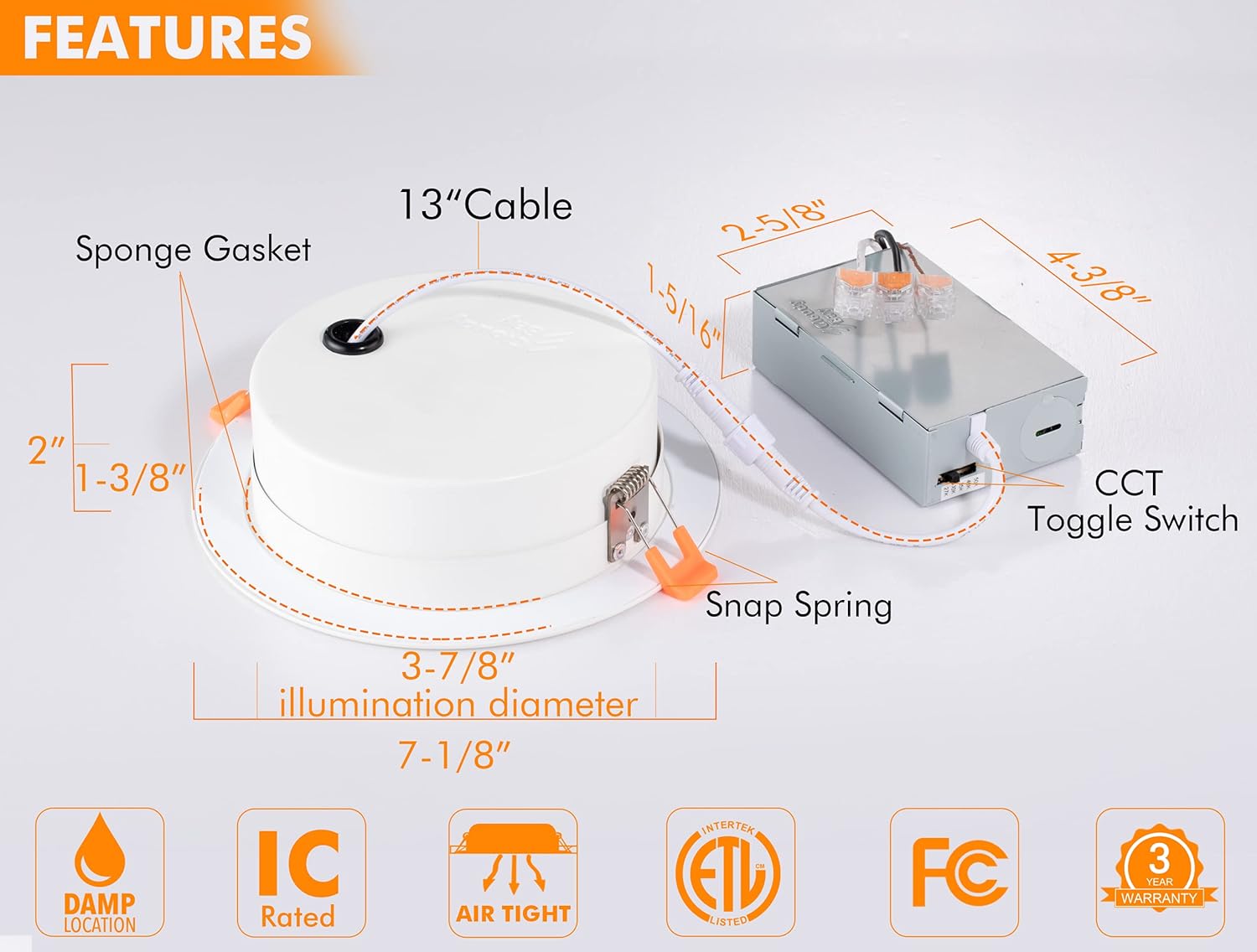 Cloudy Bay 6" 3 Color Recessed Lights 6 Pack,5 Color Gimbal Recessed 4 Pack Bundle