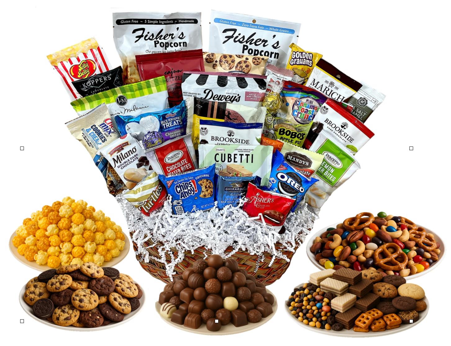 Handcrafted Gift Basket with Chocolates, Cookies, Snacks & Candy. Perfect for Birthdays, Sympathy, Holidays, Clients & Thank You Gifts (Premium: $99.99, Easter)