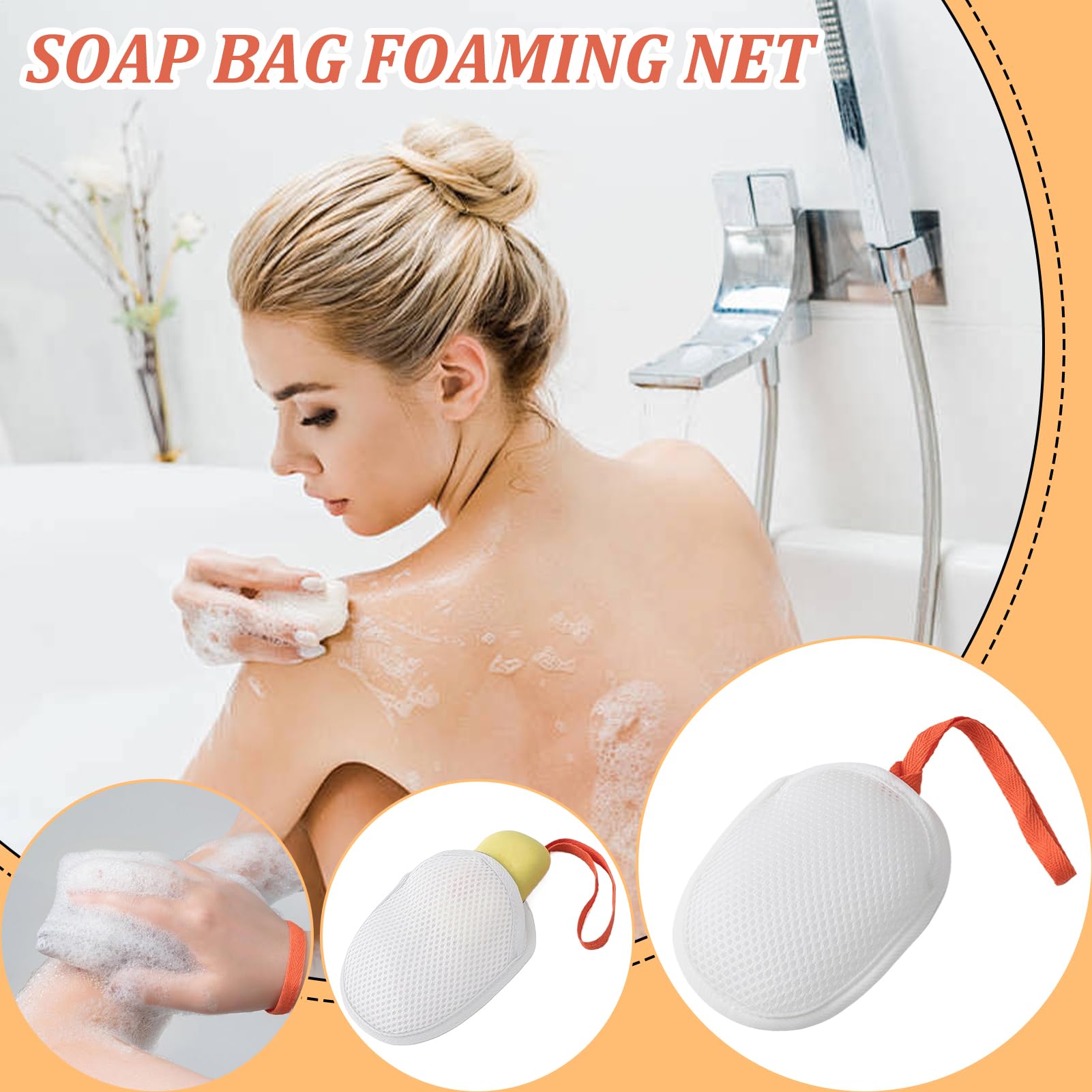 Bolsa de malla para el jabón | Bolsa de jabón de barra de espuma para la ducha | Topeador de lavadoras para mujeres Bath -senderismo gimnasio de viaje de viajes para acampar para acampar