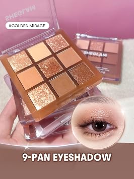 SHEGLAM Eyeshadow Palette 9-Color Ultra-pigmented Shimmer & Matte Shades, Vegan & Cruelty-free-Golden Mirage