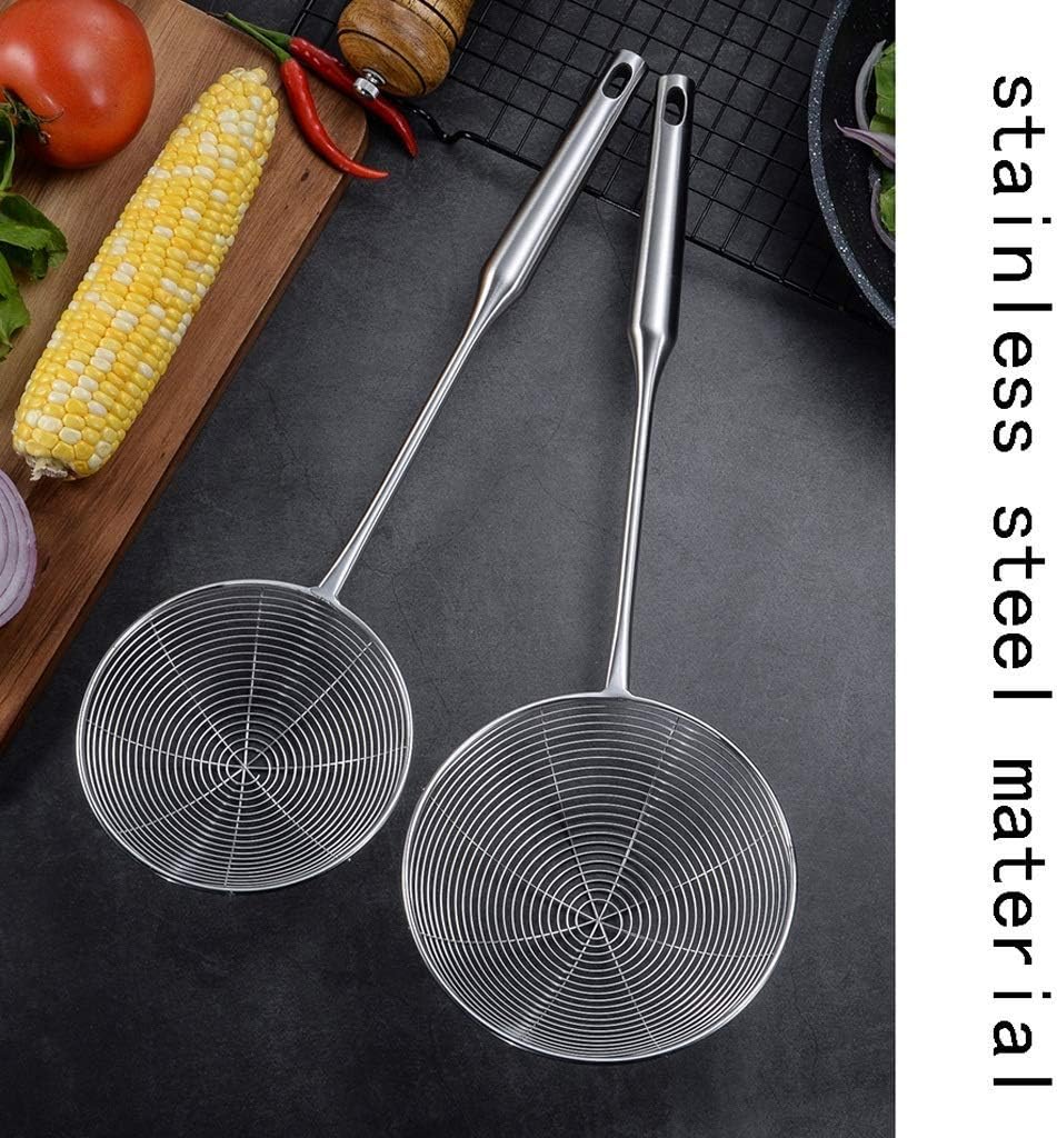 Food Strainers Spider Strainer Skimmer Asian Strainer Ladle Stainless Steel Wire Skimmer Spoon with Handle for Kitchen Frying Food, Pasta, Spaghetti, Noodle (Size : M) ()