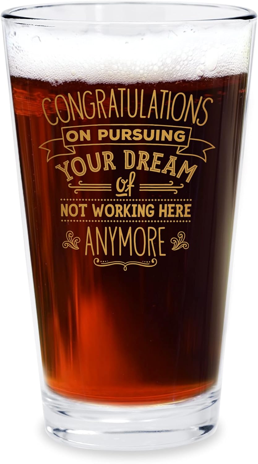 BAD BANANAS Going Away, Farewell, Goodbye Gift For Coworker Leaving - Congratulations on Pursuing Your Dream Of Not Working Here Anymore - 16 oz Beer ...