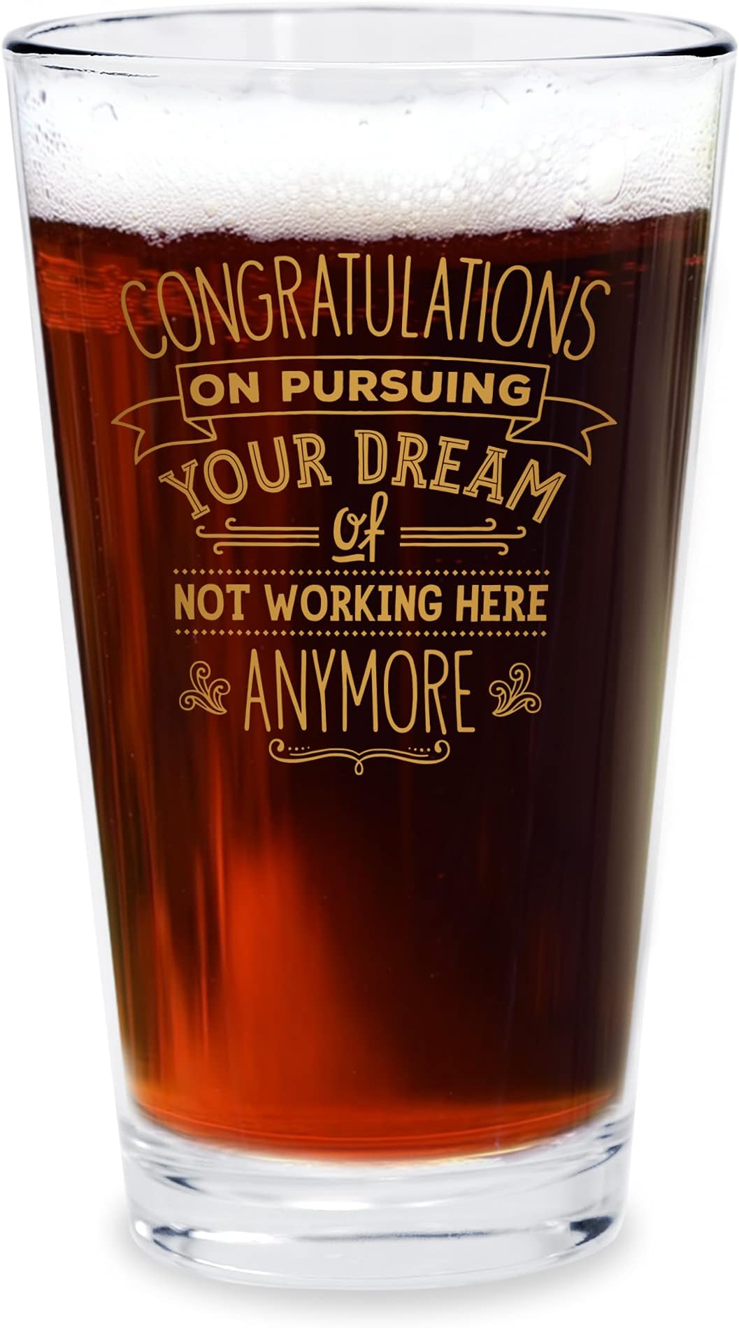 Bad Bananas Farewell Gifts for Coworkers - Congratulations on Pursuing Your Dream - 16 oz Beer Pint Glass - Going Away Gifts for Friends - Retirement Gift for Men