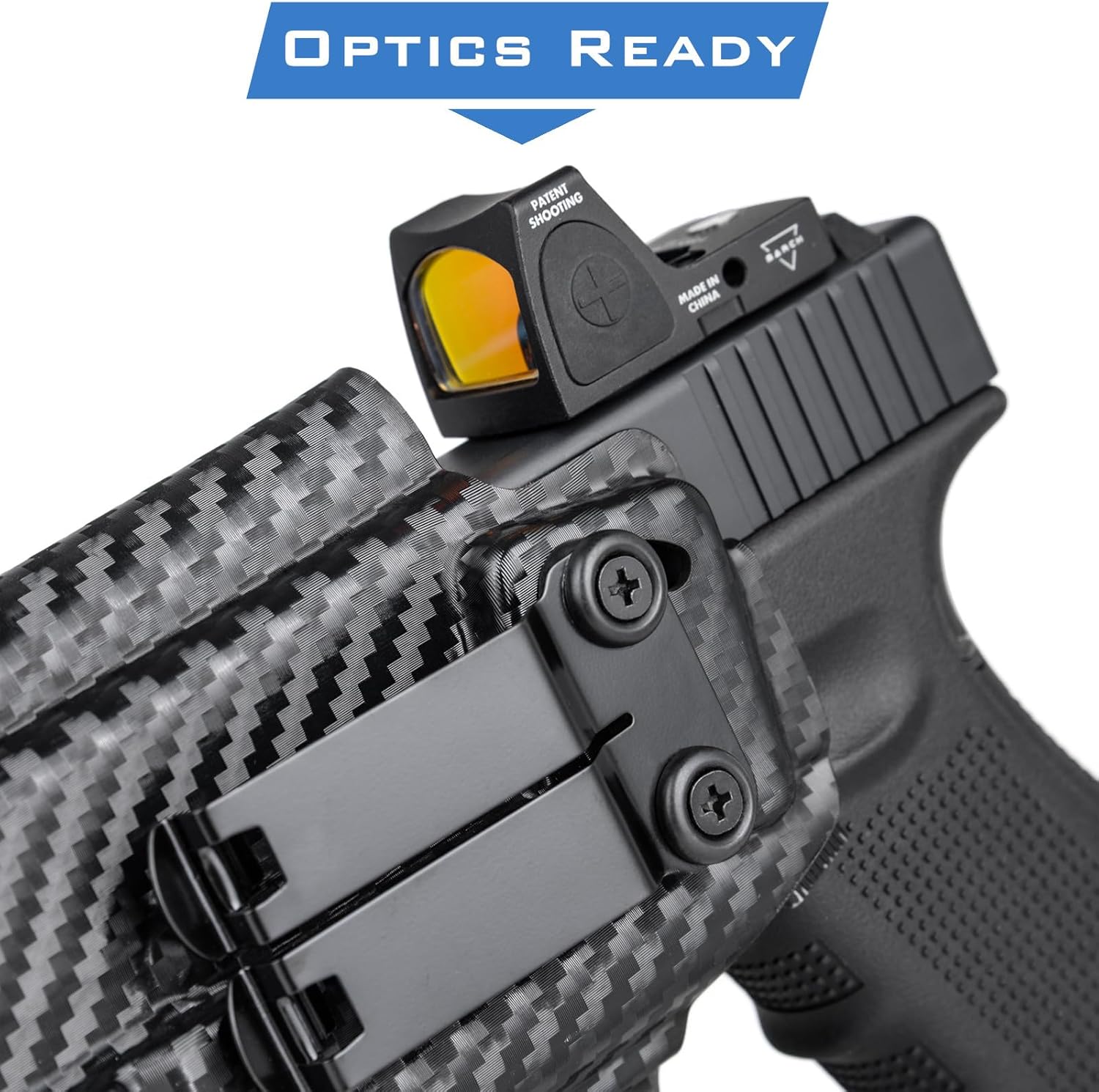 IWB Holster for Glock 19/17 with Olight PL 2/ PL Pro/PL 3/ PL 3R/ PL 3S Flashlight, Optics Cut, Holster for Concealed Carry Fits Glock G17 G19 19x 22 23 31 32 44 45 MOS with Light, Inside Waistband