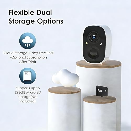 Miniatura 7 de Cámaras de seguridad solares inalámbricas para exteriores, visión nocturna 2K, detección de movimiento AI, conversación de 2 vías, funciona con