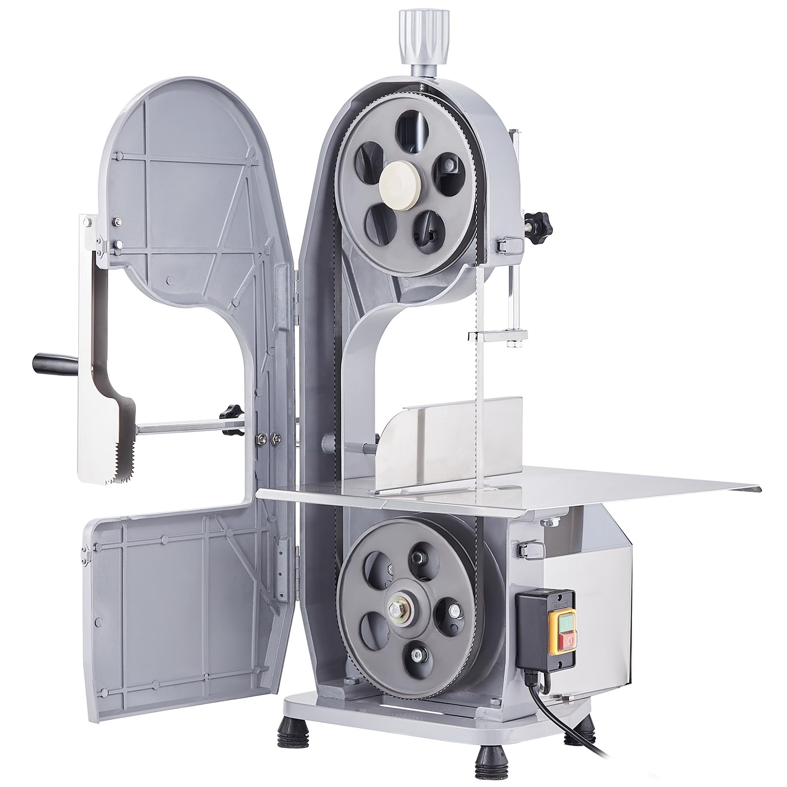VEVOR kommerzielle elektrische Fleischbandsäge Knochenschneidemaschine, 1100 W Tisch-Knochensäge, 49 x 38 cm Werkbank, Gefrierfleischschneider Schnittstärke 0,4–20,1 cm für Rippchen, Schweinefleisch