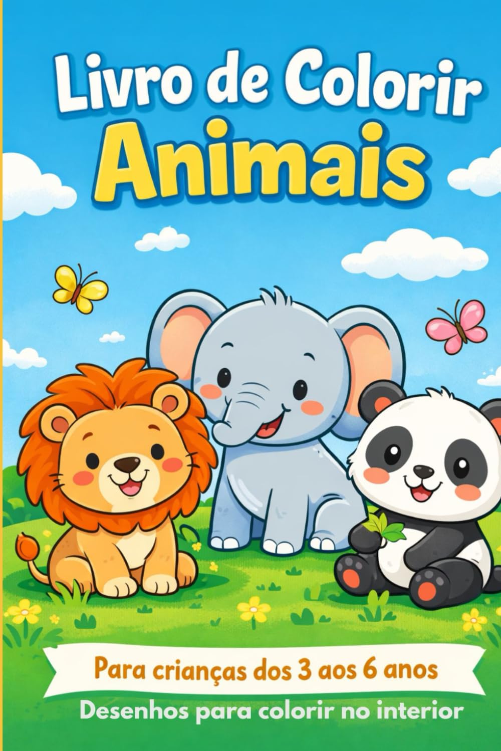Livro de Colorir Animais: Para crianças dos 3 aos 6 anos