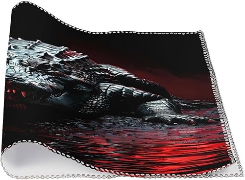 Miniatura 3 de Wild Alligator Pattern Placemats Set of 6 Resistant Table Mats Washable Place Mats for Dinner Party Table Decoration