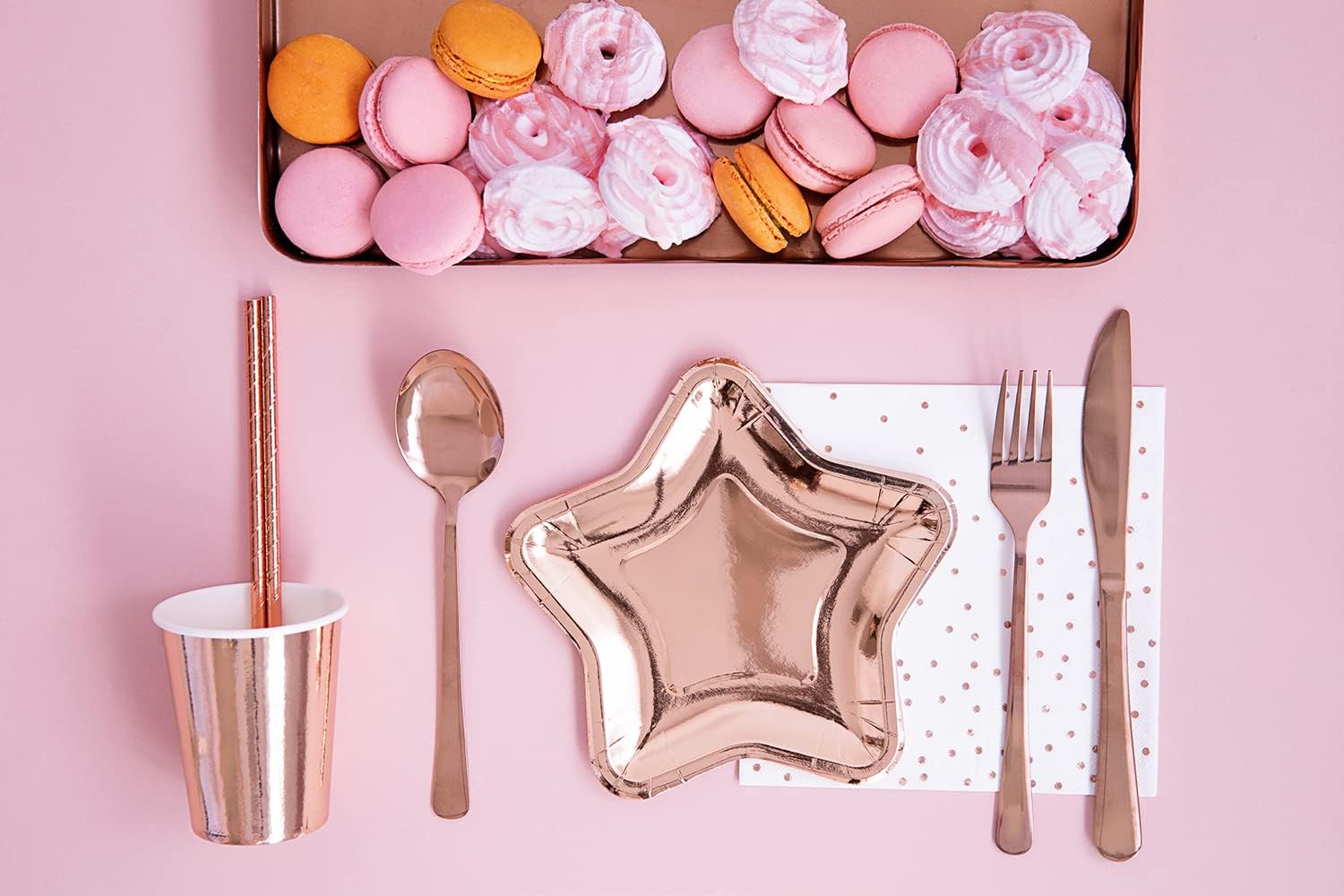 Paper Plates Star 18 cm Set of 6 Party Plates Disposable Plates Party Tableware Children's Birthday Rose Gold Plates Stars Rose Gold 18 cm Pack of 6