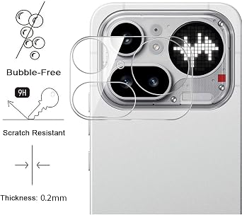 Camera Lens Protector Compatible with Nothing Phone (4a) / Nothing Phone (4a) Pro, [3 Pack] 3D Camera Tempered Glass Protector [Full Protection] [Highly Transparent] (Nothing Phone (4a))