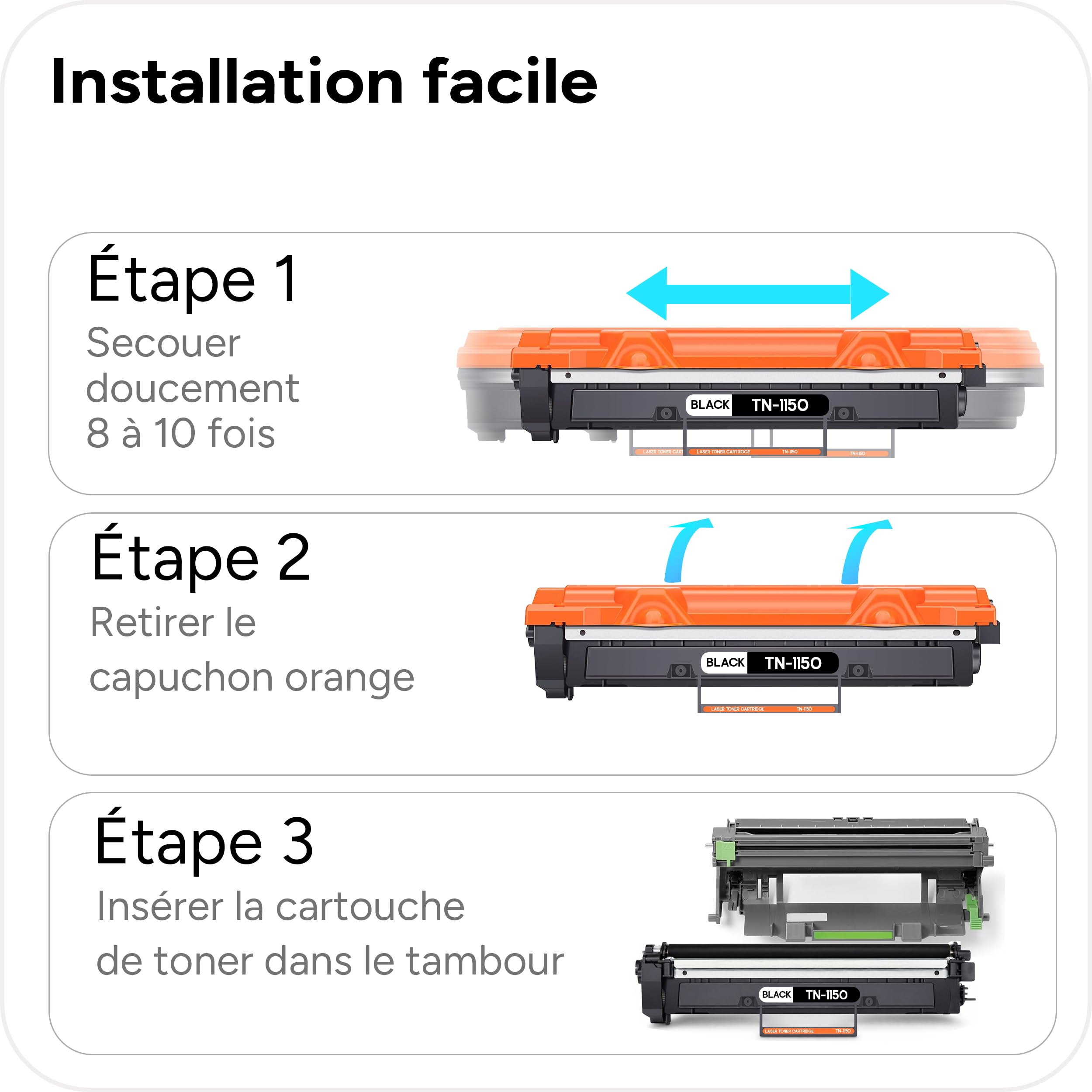 Amaprint TN1150 Toner pour Brother DCP-L1640W DCP-L1660W