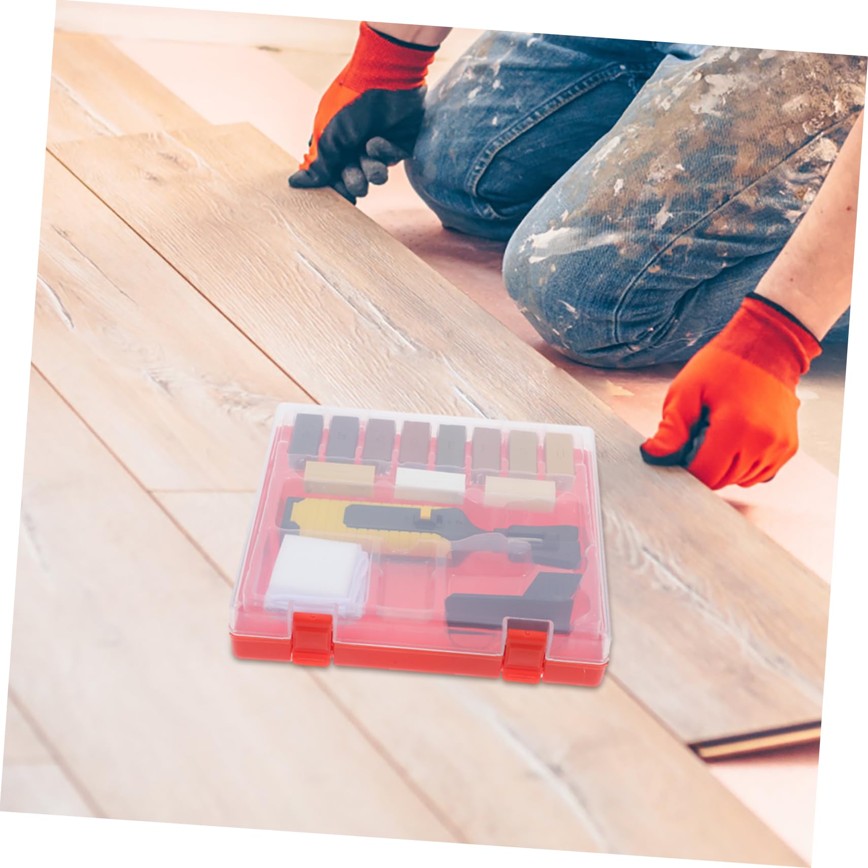 Tofficu Kit Reparación Madera Kit de Reparación de Pisos de Madera y Muebles y Herramientas Abs para Oficina