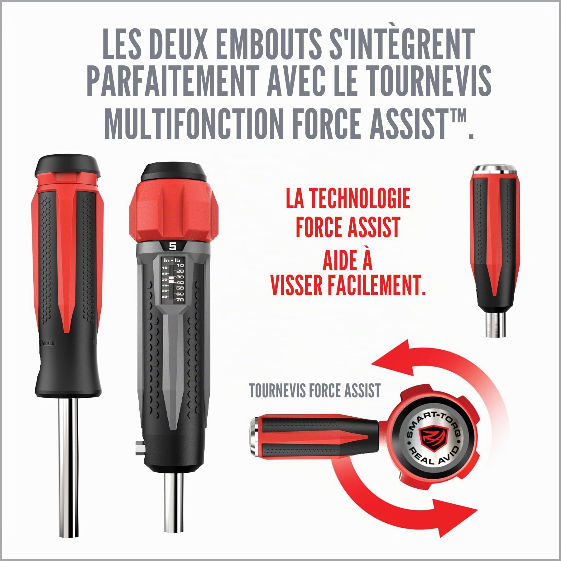 Real Avid Kit d'outils d'artillerie : jeu d'embouts Gun Smith avec embouts hexagonaux, Phillips et Torx, tournevis magnétique de précision avec tournevis LED et petit tournevis, tournevis