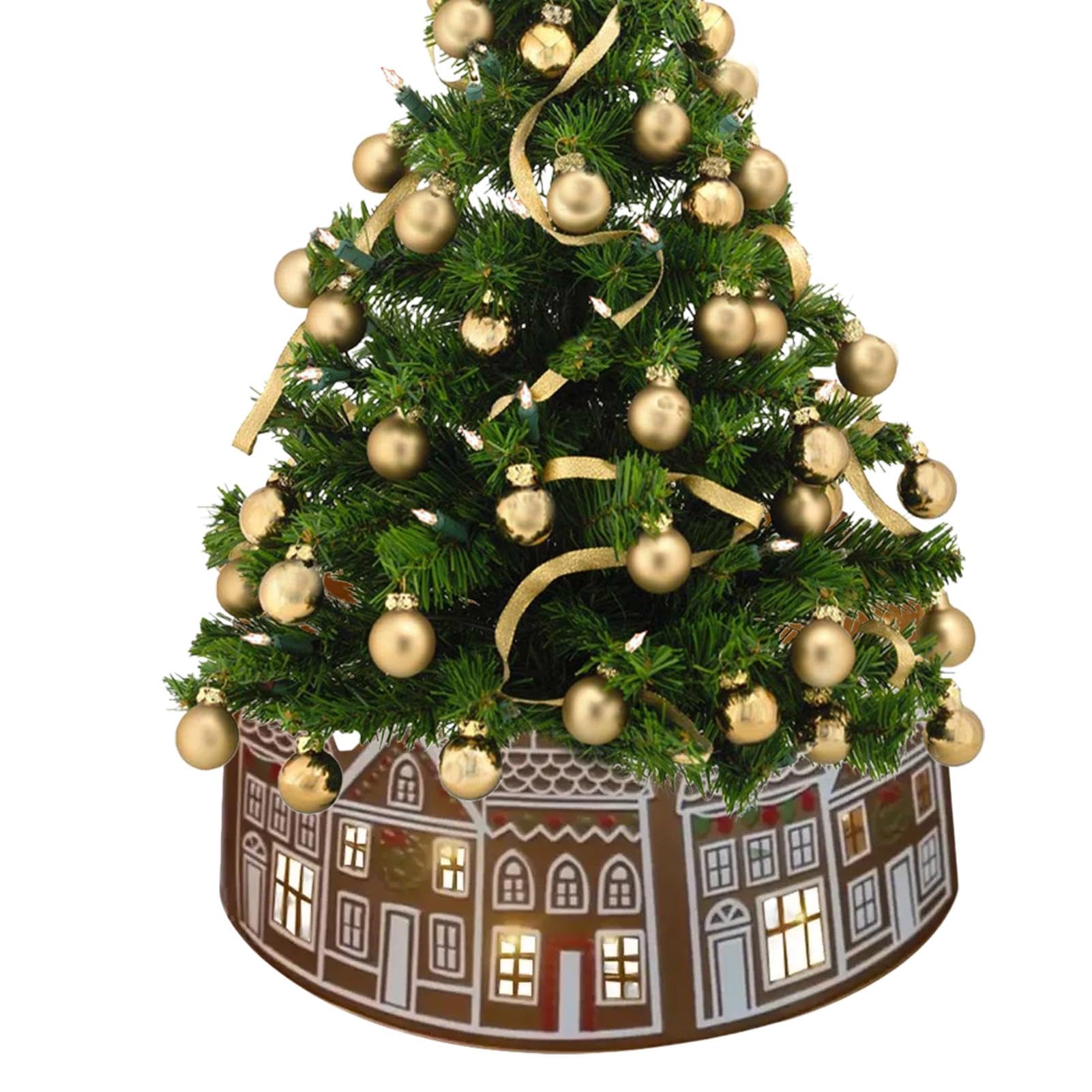 Collier d'arbre de Noël en rotin 5 pièces – Jupe d'arbre rustique de style ferme 26 po – Couverture de base d'arbre de Noël pour décoration de Noël Collier d'arbre de Noël en rotin 5 pièces – Jupe d'arbre rustique de style ferme 26 po – Couverture de base d'arbre de Noël pour décoration de Noël