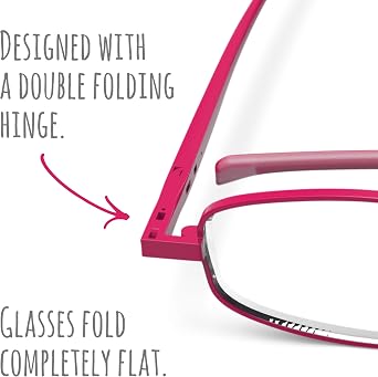 Compact Lenses Flat Folding-Reading Glasses-Berry +1.0