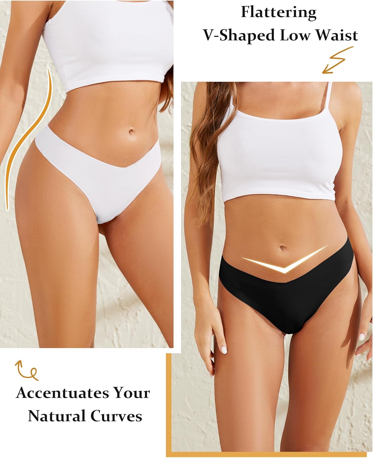 ANSUKOO Seamless V Cut Thongs for Women Underwear 6Pack,No Show Ladies Workout Tanga,No Line Comfortable Low Rise Gym Panties - Image 2