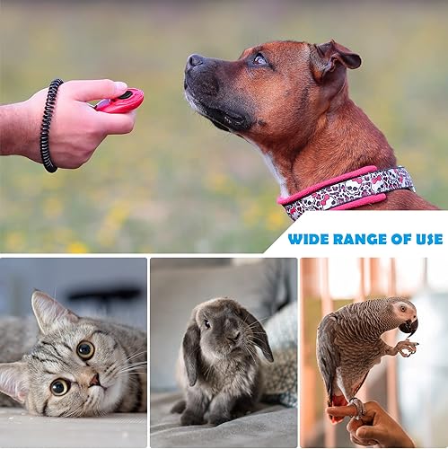 Miniatura 5 de OYEFLY Clicker de entrenamiento para perros con correa de muñeca duradero ligero fácil de usar clicker de entrenamiento para mascotas para gatos