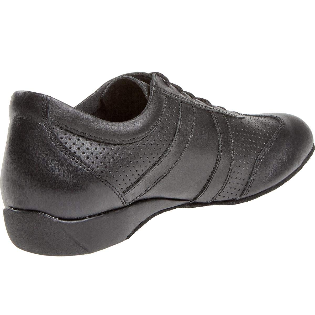 Diamant Uomini Ballroom Sneakers Pelle Nappa Nero 2,5 cm Zeppa Largo Made in Germany
