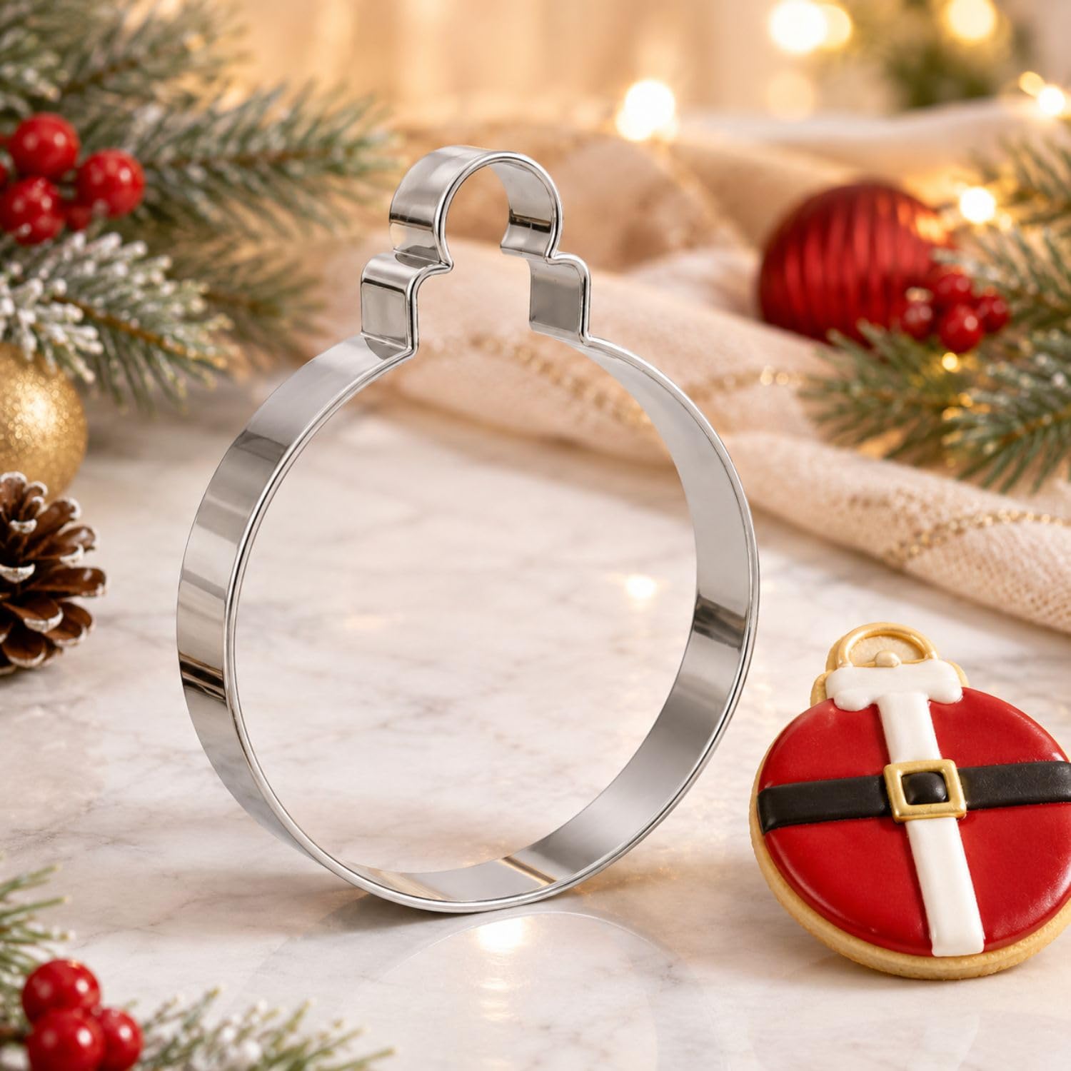 Juego de cortadores de galletas de Navidad de acero inoxidable de 3 piezas para hornear