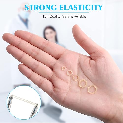 Miniatura 7 de AnhuaDental 500 bandas elásticas de ortodoncia para aparatos ortopédicos, bandas de tracción de goma dental pesada de 3.5 onzas (100 piezaspaquete)