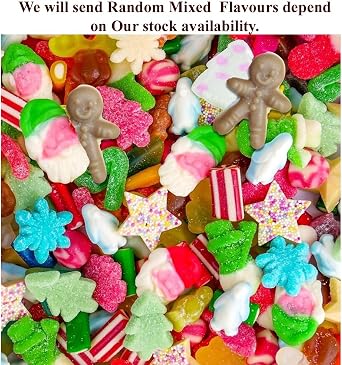 Christmas Random Mixed Sweets with Gift Box – Assorted Festive Candy Selection – Ideal Stocking Filler & Holiday Treat Box (1000g)