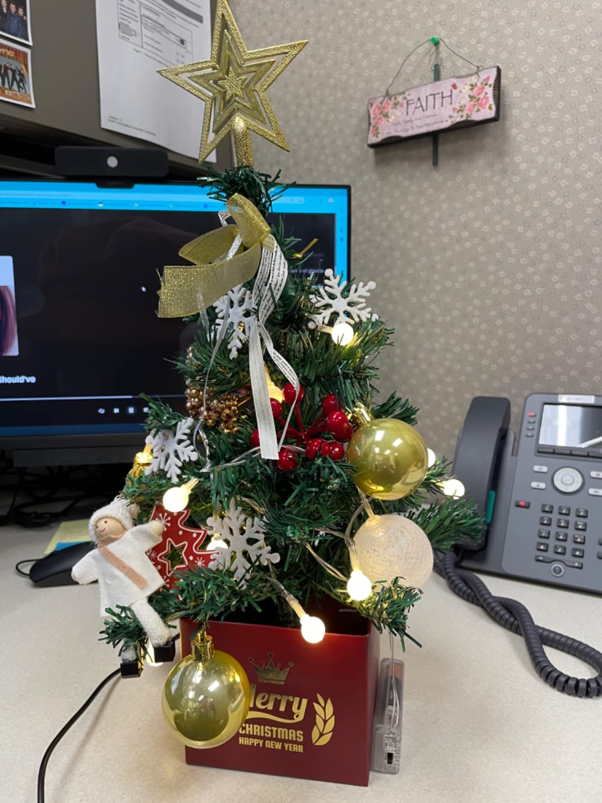 3/mo Finance Mini Christmas Tree Decorations with Light 18 Inch, Table Top Christmas