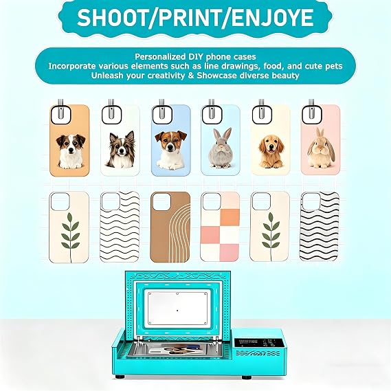 Phone Case Heat Press Machine, 3D Sublimation Vacuum Heat Press Machine, DIY Customize Phone Case Printer Machine with Molds & 20 Mobile Phone Cases