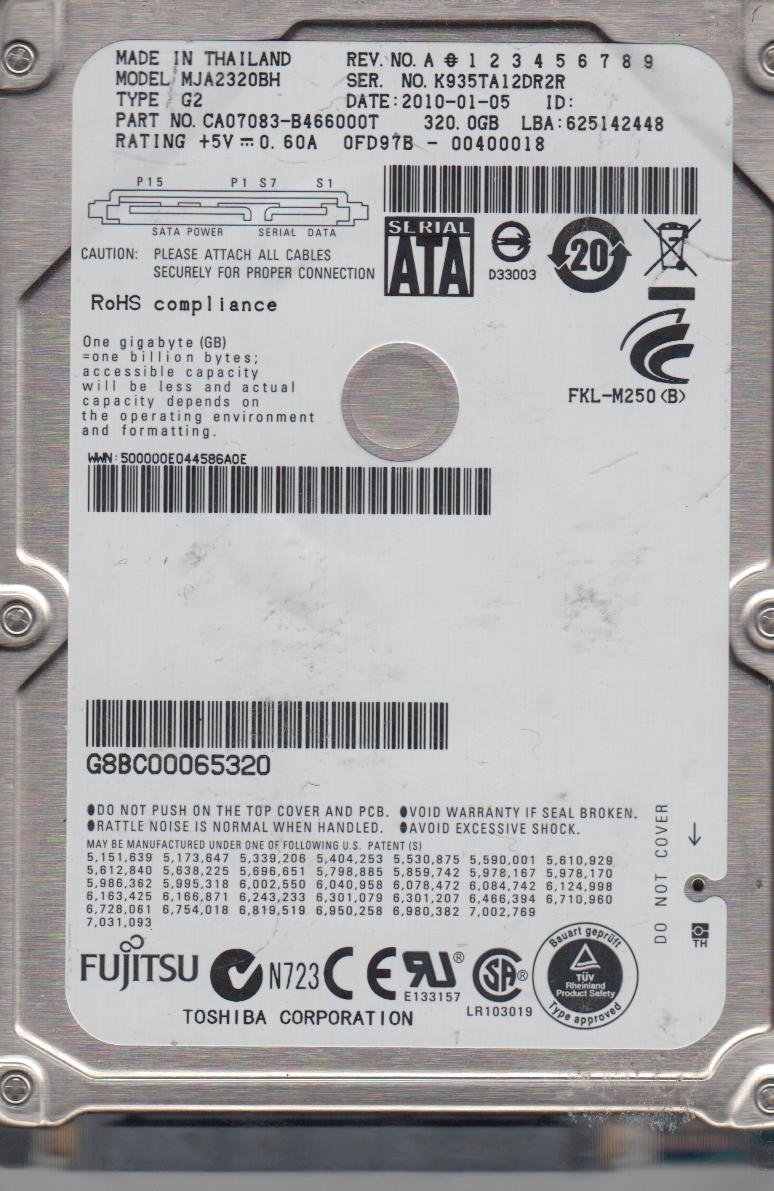 MJA2320BH [並行輸入品] Amazon | mja2320bh g2、PN ca07083-b466000t、Fujitsu 320 GB