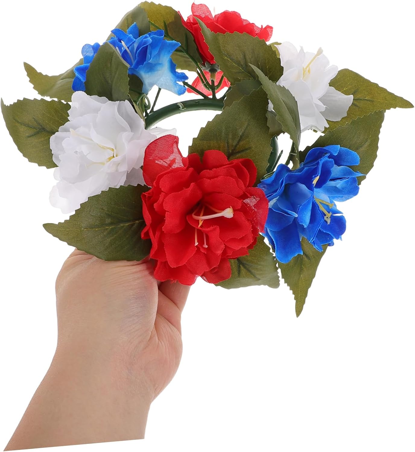 VALICLUD Decorative Floral Candle Ring Wreath for Centerpieces Elegant Artificial Flower Candle Holder for Weddings Birthdays Parties Home Decor Versatile Lifelike Design