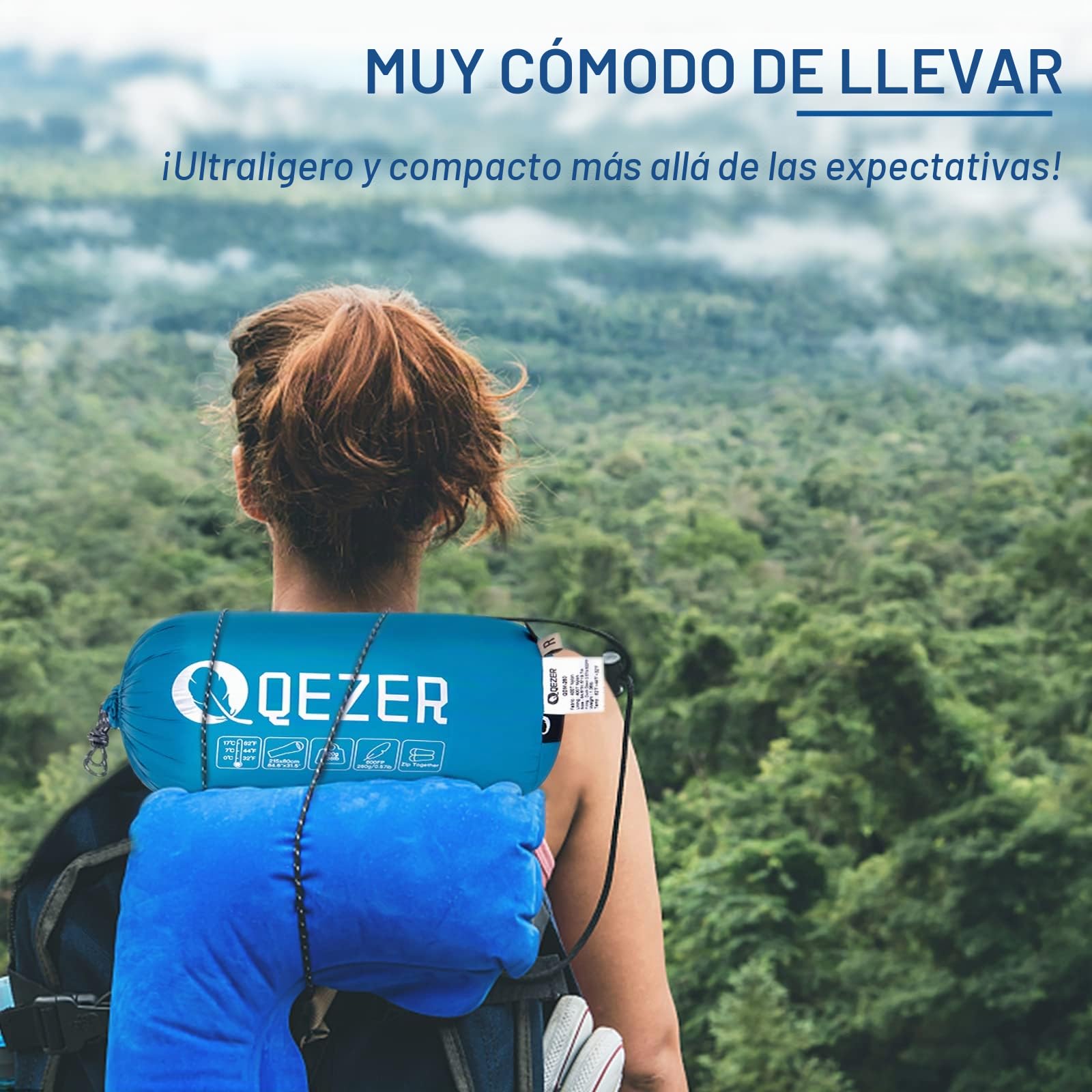 Saco de Dormir plumón para niños y Adultos 7~25 Grados (620g/780g), Saco de Dormir de para 3-4 Estaciones, Ligero, Camping, Senderismo y Exterio