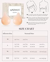 Vista 6 de APOWUS Sujetadores adhesivos para mujer, brasier invisible con realce, sin espalda, brasier sin tirantes para busto grande, reutilizable