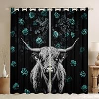 Vista 43 de Erosebridal Cortinas opacas de moda de los años 90, 30 % a 50 % para dormitorio, cortina de ventana con cinta de radio retro, tratamientos de Negro