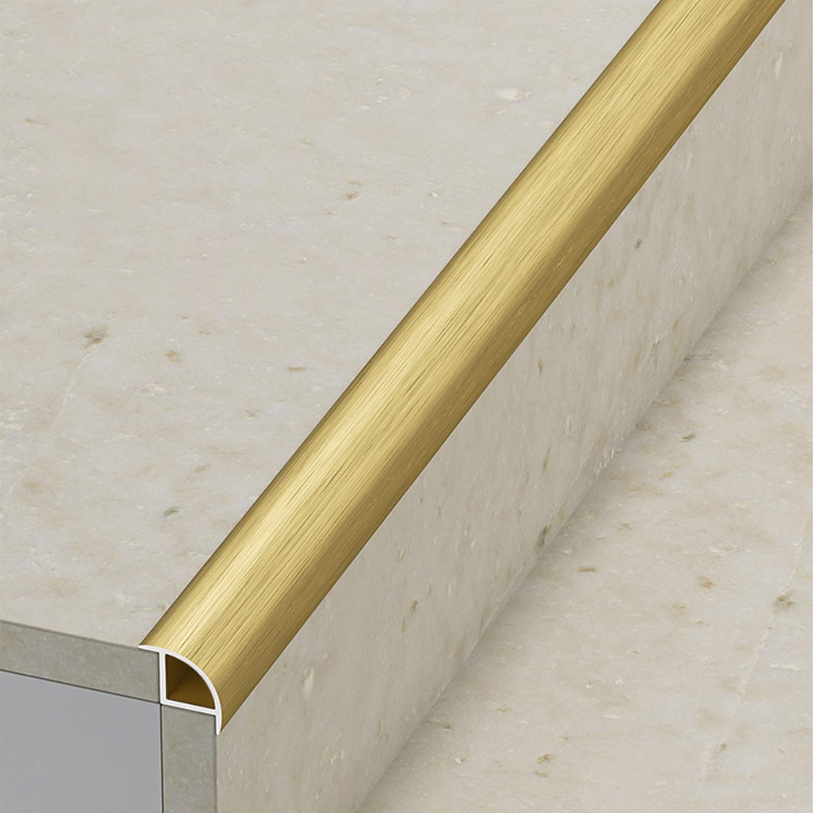 Coayuou Corner Trim Aluminium Quarter Round Tile Trim For 6-18mm Wall Panel Edge Closing Trims 100cm*3pcs Anti-collision Corner Protector Bathroom Kitchen Edging Strip For Tiles(Brushed Bronze,15mm)